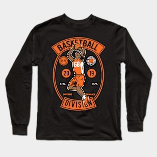 Basketball Division - Vintage Basketball Player Long Sleeve T-Shirt